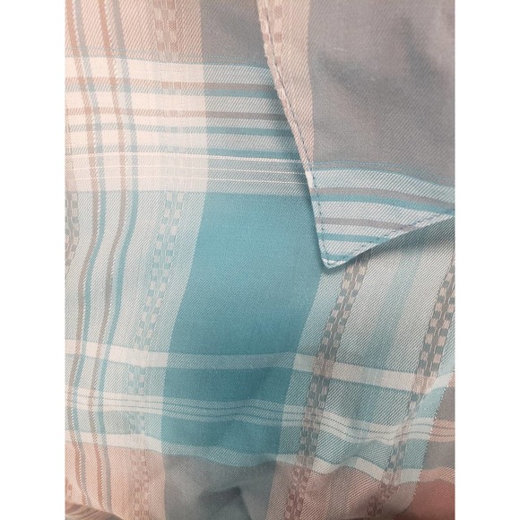 Allison Daley size 16w blue, grey and silver button down plaid womens shirt - Picture 4 of 4